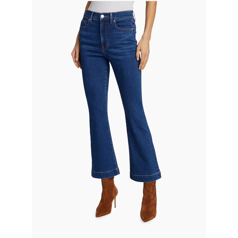 Veronica Beard Carson High Rise Ankle Kick Flare Jeans in Bright Blue Size 24